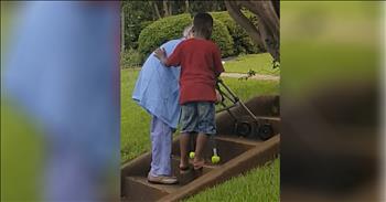 8-year-old Maurice Adams had no idea he was being filmed when he noticed an elderly woman crossing the road and trying to climb a set of stairs. He was in the car with his mother at the time and asked her if she could stop the car so he could get out and help the woman. 

On his own accord, Maurice walked up to the stranger and helped her up the stairs. The woman was also using a walker and this amazing young man knew she was struggling. Riley Duncan caught the entire act of kindness on his camera and knew he wanted to share it. It's not often that we see such selfless acts from our younger generation. 

I know a lot of people probably passed right by this elderly woman but Maurice decided to stop. This boy is truly an example to us all of helping our neighbors in need, even when no one is looking. As they reached the top of the stairs, the woman and Maurice hugged. I know this is a moment she won't forget. 