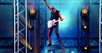 The first time we met Sascha Williams, it started off as a <a href="https://www.godtube.com/watch/?v=10MBCCNU" target="_blank">boring audition</a>. But once he got started on the Britain's Got Talent stage, this daredevil was anything but ordinary. The entire time, he had everyone on the edge of their seat waiting for his next gravity-defying stunt. 

Today, this thrill seeker is back for another performance and it's even better than his first. He definitely stepped up his game and when I saw the fire, I was holding my breath. And can you believe he even managed to play the guitar during all of this? 

Sascha truly has some serious talent and I've enjoyed watching him defy the odds on the big stage. What do you think of this stunt man?