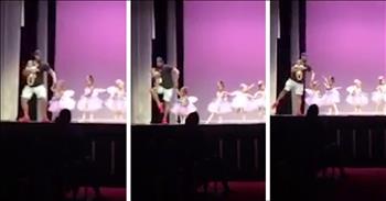 Dad Joins in Dance Routine When His Toddler Gets Stage Fright