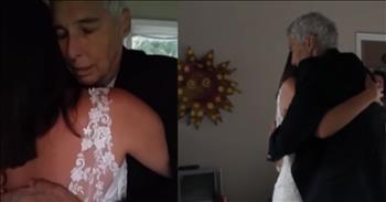 It’s never easy to say goodbye to a family member or loved one. It’s even harder when that special person is your own father. In 2015, Meredith Parnell was faced with the reality that her dad was not going to be around much longer. 

For 12 years, her father Lynn has been battling cancer and the battle was nearing the end. Meredith was devastated to know that her father wasn’t going to be her side for so many special moments in her life. One of the thoughts that kept coming to mind was that her dad would not dance with her on her wedding day. Even though Meredith was single and not dating anyone, she decided to do make sure she captured this moment. 

That’s when she enlisted the help of a friend who owned a bridal shop and Meredith borrowed a wedding dress and veil. Her father rested all day and when Meredith walked into her parent’s living room, the tears just started flooding. With all the strength he could muster, Lynn stood up and danced with his daughter to John Mayer’s song ‘Daughters.’ 

The entire dance was captured on camera. Two days after this was filmed, Meredith’s father passed away. But now, three years later, Meredith just celebrated one of the happiest days of her life when she got married. At the reception, this emotional video was played and I don’t think there was a dry eye in the place. What a beautiful memory that will truly be cherished for a lifetime. 