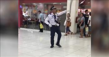 Dancing Mall Cop Entertains Shoppers