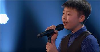 13-year-old Jeffrey Li made quite the impression with the judges during his first audition on <a href="https://www.godtube.com/watch/?v=YWZGYPNX" target="_blank">America’s Got Talent</a>.  He performed the powerful tune ‘You Raise Me Up’ and it had the crowd going wild. But it’s what happened before his performance that everyone really remembers. He told the judges that he was an only child and if he won the million-dollar prize, the one thing that he’d really like would be a dog. Simon immediately chimed in and said that if Jeffrey did well, he would personally buy him a dog. 

Now, Jeffrey is back on stage for a second performance and he’s giving it everything he’s got. Just listen as he confidently belts out the Whitney Houston classic ‘One Moment In Time.’ I never would’ve thought a teenage boy would choose this song, but I sure am glad that he did. Jeffrey nails every single note and the crowd was on their feet in applause. 

This young man truly has an incredible voice and this song was the perfect fit to compliment his vocal skills. Jeffrey is making sure that the judges remember each of his performances and with a voice like this, it’s hard to forget this young man. No matter what happens in the competition, I have a feeling that we’ll be seeing more of Jeffrey Li in the future. This teenager could definitely have a career as a performer. But the biggest question on my mind is if Simon every got Jeffrey that dog he talked about?