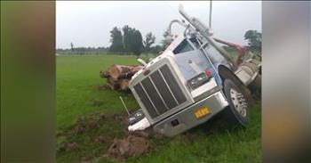 There are times in life when we are faced with a decision that could change everything. Sometimes, it can be a difficult decision but other times you don’t have to think about it at all. That’s exactly what happened recently to log truck driver Ricky Broach. He was driving down the highway when he saw a school bus full of children. 

The bus was turning and Ricky thought he was far enough away that he would have plenty of time to coast through. But there was a car blocking the road that the bus had to turn on, so it couldn’t move. Ricky and his log truck didn’t have enough time to brake so there were two options. Either the truck would hit the bus full of kids or it would go into the ditch. 

Ricky didn’t hesitate when he turned the wheel and went right into the ditch. He risked his own life in order to make sure that the children would be safe from harm.  “I never even thought about it. I just got the wheel and went,” Ricky said. And his quick thinking didn’t go unnoticed. 

A woman who witnessed the moment posted on Facebook about how thankful she was for Ricky’s actions because 2 of her own children were on the bus at the time.  Because of this log truck’s actions, her kids were safe and alive. Now, parents are calling Ricky a hero and are even planning to meet him in person to say thank you.  
