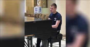 Sometimes, hospitals can seem like a cold and gloomy place. There is sickness and sadness throughout the halls, but there are also moments of hope and faith that shine right through. 21-year-old Dustin Chapman is one of those shining lights. 

Dustin suffers from a rare disease called Achalasia, where the esophagus muscles do not function properly. Because of this condition, Dustin has not been able to eat or drink properly for months. He is currently a patient at the Duke Cancer Institute where they are looking at trying a new technique to help this young man on his path to recovery. 

While he waits for his treatment, Dustin saw an incredible opportunity when he spotted a piano. This positive young man is also a talented singer and songwriter. He loves to play for others and offer them hope through his music. So today, Dustin decided to sit down at one of the hospital pianos and play a beautiful tune he wrote called ‘Lead The Way.’ 

This incredible original song talks about handing it over to God in your time of need. I know that these words encouraged a lot of the patients that heard Dustin play and this song definitely means a lot to this young man. It’s so amazing to see him share his gift with others in hopes of bringing a smile to their face. Music can truly be one of the best doses of medicine, especially when it is used to praise His name. What an incredible young man!