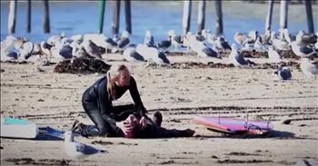When most people think about their first kiss with their significant other, it’s a sweet moment. But sometimes, that moment doesn’t go exactly as planned. Max Montgomery and Andi Traynor know about this from first hand experience. Max is a paddleboard instructor and Andi had recently started taking lessons from him. It was only on their fourth paddleboard outing that Max went into cardiac arrest. Thankfully, Andi is a doctor and knew how to administer CPR.  

"I ran 10.4 miles the night before. I had no idea I was gonna have a heart attack." In fact, Max didn’t have a heartbeat for 17 minutes and CPR was what kept his brain function intact. EMTs soon arrived and defibrillated his heart, but he owes his life to Andi. 

The whole terrifying incident was caught on a camera by a photographer who was at the water recording bird migratory behavior. Even though many people might not think that mouth-to-mouth resuscitation would make a great first kiss, both Max and Andi agree that it was a magical moment. 

Now, these two are a couple and it’s a story that they are continuing to share. They hope that others will see the importance of CPR and life-saving techniques and take the initiative to learn them themselves. This definitely isn’t your typical love story, but it’s one that you won’t soon forget. 

I think it’s so amazing how Max and Andi were able to take this scary moment in their lives and turn it into something impactful. 