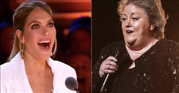This adorable 53-year-old Mom just blew the X Factor judges away with her truly stunning voice. Within the first few notes, Jacqueline Faye had the judges and audience completely enraptured in her audition!

A self-professed Robbie Williams fan (judge and UK pop icon), Jackie was clearly a bit nervous singing in front of her idol. But those fears faded once she began talking about things familiar. Jackie is a Mom of three from a farm in Oxfordshire, England. She adorably introduced herself to the judges and told of all her loving animals waiting back home for her under the care of supportive husband, Bobbie.

When Jacqueline walked onto the stage, as typical with older contestants, the crowd and judges were unsure of what she had to offer. The behind-the-scenes clips had viewers at home completely sold before she even sang one note. There is truly something captivating about Jackie! Singing “You’re My World” by Cilla Black, before the end of the first verse it was clear that Jackie had surprised the judges. 

”You're my world, 
you're every breath I take, 
You're my world, 
every move I make, 
Other eyes see the stars up in the skies, 
But for me they shine within your eyes”

Simon especially looked like he had been “Susan Boyle-d” again! (Susan Boyle was an older contestant on Britain’s Got Talent in 2009 and wowed judges with an unexpected voice.) Jackie’s girls stood backstage in full confidence that their Mom had what it takes to knock everyone’s socks off – and boy did she! What hadn’t shared on camera previously was that she is no stranger to the stage or singing; Jackie had a professional singing career in the past.  Once she began singing, the nerves faded for complete confidence in her craft! We were instant fans and can’t wait to hear what Jacqueline will pull out next! 