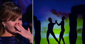 Britain’s Got Talent has had some truly unforgettable performances. We are still in awe of the “Attraction Shadow Theatre Group”. Every performance from this group, created by using their body’s shadows to tell stories, is truly stunning. 

The Hungarian shadow group opens their performance with a beautiful backdrop and their bodies forming the famous “Stonehenge” rock formation. The story being told is about a couple who fall in love, marry and have a child. Through the telling of their relationship, the shadows act out the pair dancing on the London Bridge, getting married at a church, and riding in a limousine!

With each new acted out scene, the shadows get more and more intricate. The next moment is a stunning backdrop of a clock tower and a baby’s pram. What comes next in the love story is where we started to cry. Tragically, the husband and father is sent off to war where he dies. The stunning recreation of the camel and palm tree depicting the Middle East hit very close to home for many of us who have family that served in the recent wars. The piece ends very somber with the mother and child placing flowers on his tombstone.

Understandably, there wasn’t a dry eye in the audition or at the judge’s table when the theatre group’s performance was complete. The audience quickly rose to their feet along with the stunned judges. When the group steps out for their bows, it is shocking to find out that there are only eight performers! What an incredibly talented group of artists! 