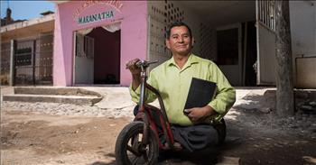 This man with disabilities pushes scooter with his hands to move village to village sharing the Gospel. Pastor José had a radio show that was his only method of reaching these remote towns, hours away in the mountains of northwest Mexico. 

Eusebia heard about Jesus through Pastor Josés radio show. [She] was one of the first people in her village to become a believer in Jesus Christ. “I have experienced personally the Gospel,” she said. “I believe that God is good and that He has brought me salvation. There is no other way to find salvation without Jesus.”

Over the years, the believers in the village grew to four. The number has been increasing dramatically since Pastor José handed out Operation Christmas Child shoebox gifts at a Gospel outreach event nearly two years ago.

Eusebia’s 11-year-old grandson, Jonathan, was one of several children who prayed to receive Jesus Christ during the Operation Christmas Child Gospel presentation. “At first I thought that Jesus was speaking only to the adults, but I learned that Jesus loves children, too,” Jonathan said. “I learned to pray to Him. I like to pray.”

There are no established churches in La Laguna, but Pastor José hopes that Eusebia’s Bible study is the beginning of a congregation that will continue for generations.

“The children and their faith are going to be like a greenhouse,” he said. “They are the future of the church because they are learning about God, receiving Him, and they are telling their parents about Him.”

Without a car of his own, Pastor José relies on fellow church members in Tecuala who drive him to the village every few weeks.  When he was just 2, José began to exhibit signs of polio, which inhibited muscle development in his legs. He gets around with a scooter he pushes with his hand. “For most of my life, I’ve used this scooter as my feet,” he said. “I could use a wheelchair, but it would be more difficult for me to move around in it.”

Pastor José’s goal is to reach people in more mountain villages with the Gospel through Operation Christmas Child. “I’m still looking for new places to share the Word so every kid can learn about God,” he said. “We have a mission on the mountains that started with La Laguna. As people are accepting God and sharing His Word, the message is spreading.”

Thank God for this man’s dedication to sharing the Gospel with others!

For the past 25 years, Operation Christmas Child, a project of Samaritan’s Purse, has partnered with local churches in more than 100 countries to distribute gifts to boys and girls in need and tell them about God’s Greatest Gift—Jesus Christ.