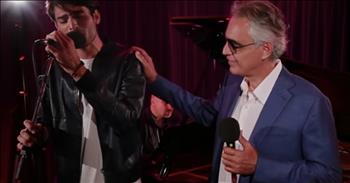 Andrea Bocelli and son, Matteo offer a stunning cover of Ed Sheeran’s “Perfect Symphony”. Matteo does a great job of singing in English while father, Andrea compliments him by singing an Italian translation.

“Well I found a woman, stronger than anyone I know
She shares my dreams, I hope that someday I'll share her home
I found a love, to carry more than just my secrets
To carry love, to carry children of our own
We are still kids, but we're so in love
Fighting against all odds
I know we'll be alright this time
Darling, just hold my hand
Be my girl, I'll be your man
I see my future in your eyes”

Clearly, Matteo has inherited his father’s passion for singing and his ability to communicate feeling through his song is every bit as moving as Andrea. The recent release of their sensational “Fall on Me” duet continues to garner new fans. For those who may not be classical music lovers, hearing these classically trained voices successfully tackle pop songs such as “Perfect Symphony” proves the Bocelli’s enormous crossover abilities.

Andrea shares what it’s like to sing with his son and blend their vocals in a performance. “Technically they are very different, but there is one thing that makes them most similar: the attitude. That characteristic way of expressing yourself through your voice. This makes Matteo and I very similar. But that is something that you cannot learn, that cannot be taught. That is something you are born with.”

Indeed! They are truly blessed with an incredible God-given talent. When Andrea put his hand on Matteo’s shoulder we were all smiles! We love to hear this father and son singing and to watch them enjoying their success together is so moving. 
