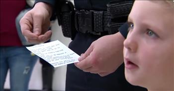 7-year-old Kameryn Chebetar really wants to be a police officer when he grows up. He has so much respect and empathy for police officers that he decided he wanted to do something really special for them. So Kameryn started handing out ‘lucky pennies’ to police officers.

Each penny has a note attached which reads, 

“Many times in life you just need a little luck. 
If the path you’re on is bumpy, or you’re simply feeling stuck. 
When you’re up against a challenge, or have something big to face
this lucky little penny may be your saving grace. 

Pennies for Police 2018 from Kameryn Chebetar”is warming hearts with his "Pennies for Police" crusade. "Every year we try to do something to give back and this year it was his turn to kind of make a choice and he said he wanted to do something for police," said Kameryn's mom. The 7-year-old is handing out lucky pennies, along with a poem, to officers across the country. To show their gratitude, officers gifted Kameryn with a coin and a badge.

When asked why Kameryn is giving the police officers pennies, the little boy responded, “For luck. So they can get home safely.”

This one kind gesture is really helping lift the spirits of the officers who received them! “There is so much bad negativity. This sheds a little positivity on us and it makes us feel really good,” one officer shared.

Kameryn’s mom explained that every year she encourages him to try to do something to give back to the community, and that this year, Kameryn wanted to do something for the police.

How wonderful is it that this sweet boy already understands the importance of giving back and treating others well!
