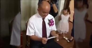 This loving father cannot hold back the tears as he reads a letter to his daughter on her wedding day. This Taiwanese dad is about to go through one of the most emotional days of his life. His daughter is getting married and he will have to give her away. 

This is a moment that every father looks forward to but also dreads. They realize that their baby girl is all grown up and ready to start a new life with her soon-to-be husband. This father decided to write a letter to his son-in-law and recite it at their wedding. What resulted was a speech full of tears and love. “If there ever comes a day when you don’t love her anymore, please don’t tell her. Tell me. I will take her home,” he recited through misty eyes. 

After the video was posted online, social media quickly reacted to the special moment. This speech has been viewed over 25 million times and I’m sure just as many tears have been shed. This is definitely a moment that this young bride will cherish for a lifetime. 

Matthew 19:4-6 “4 “Haven’t you read,” he replied, “that at the beginning the Creator ‘made them male and female,’ 5 and said, ‘For this reason a man will leave his father and mother and be united to his wife, and the two will become one flesh’? 6 So they are no longer two, but one flesh. Therefore what God has joined together, let no one separate.”