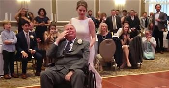 This dying father shares an emotional first dance with his daughter on her wedding day. One of the most important moments in a woman’s life is when she gets married. It’s a time when she stands with the love of her life and they make a commitment to one another in front of God and family. 

There are many special moments throughout the day, but one moment that always sticks out is the father-daughter dance. Normally done at the reception, this dance is always full of emotion. But one family is cherishing that moment for another reason. Mary Bourne Butts feared that her father may not make it to her December 29th wedding. 

In May of 2017, her father, Jim Roberts, was diagnosed with glioblastoma, an incurable brain cancer. Shortly before the wedding, Roberts was placed into hospice care. But by the grace of God, this father made it to his daughter’s wedding and onto the dance floor. Together, they danced around to the classic country song ‘I Hope You Dance’ from LeeAnn Womack. Roberts is confined to a wheelchair but that didn’t stop Mary from twirling all around and sharing a tender moment with her dad. 

I don’t think there was a dry eye in the room as this loving father sang the lyrics right along with his daughter. After being posted online, this video quickly went viral with over 400,000 views on Facebook. What a truly beautiful moment captured on film. Mary will surely cherish this dance for a lifetime. 