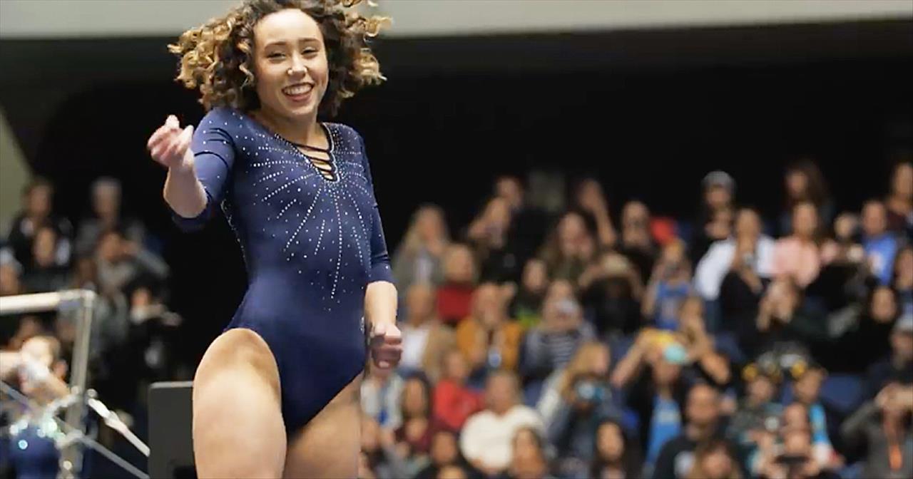 UCLA gymnast Katelyn Ohashi delivers another viral perfect 10 routine. 