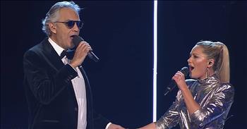 Talented singers Andrea Bocelli and Helene Fischer join forces for a beautiful duet of ‘If Only.’ This incredible song is the first official single released from Bocelli’s newest album, ‘Si.’ Originally, he recorded this song with Dua Lipa, but today, Andrea Bocelli enlisted the help of German performer Helene Fischer. When these two award-winning vocals combine, you know it’s going to be a remarkable performance. 

This certainly proves that even after a 14-year hiatus from releasing an album, Bocelli is still a powerhouse vocalist. Though he was still performing and collaborating with other artists during this time, fans were definitely ready for a Bocelli album release. “If Only” beautifully alternates from Italian to English between the verse and chorus.

“If only we could turn back time 
Back to the day we said goodbye 
Maybe your heart would still be mine 
My love, if only” 

Today, this enchanting song is being performed on the ‘Schlager Champions' TV Show. The moment these two step on stage, you can almost feel the electricity in the room change. When two powerhouse vocals come together, it makes for one grand slam performance. 

He may not be starting over per se, but Andrea Bocelli is quickly taking the Internet by storm with his recent collaborations and original songs. Now, this iconic performer has captured the attention of a whole new generation of music lovers! We think Bocelli may have struck gold with this newest album featuring so many beloved artists and truly moving music. What do you think of the new music?