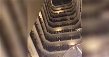 In a moment that has gone viral, a choir comes together on the balconies of their hotel to sing ‘Down To The River To Pray.’ This touching performance reminds us all that God is at the center of everything.

 “As I went down in the river to pray
Studying about that good old way
And who shall wear the starry crown
Good Lord, show me the way!”

The Colorado All State Choir is comprised of high school students from the entire state. These students truly have a gift for singing and performing and, today, that is on display in the most incredible way. Just watch as the students of the treble ensemble gather outside of their hotel rooms and stand around the open balcony. As far up as you can see, the choir gathers on each floor and starts to sing a cappella. And when they belt out the iconic words of ‘Down To The River To Pray,’ I was in awe. 

“O sisters, let's go down,
Let's go down, come on down
O sisters, let's go down
Down in the river to pray”

This talented group of students definitely knows how to put on a show and wow the audience. Despite being from all over the state, these singers all came together for this special performance and it's touching people all over the country. This a cappella performance has been viewed over 7 million times on social media. And one listen to these talented voices and you'll understand exactly why!