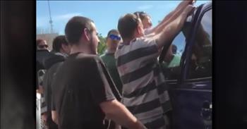 Everyone was cheering for criminals after these prison inmates break into a vehicle to save a baby. It all happened in Florida when a 1-year-old named Dallas was accidentally locked in a hot car by her dad. 

With temperatures rising and no way to access the vehicle, the father immediately called the Pasco County Sheriff’s Office for help. The deputies quickly arrived and tried their best to break into the vehicle, but were unsuccessful. That’s when someone had the idea to call nearby prison inmates. The non-violent offenders were on a work-release program close by and were called to make their way to the situation. Once they arrived, a few of the inmates used a coat hanger to activate the electronic lock and open the door. The entire ordeal only lasted about 2 minutes thanks to the help from these handy men. 

This is the perfect example of never judging a book by the cover. Many people may look down on those serving time, but this event showcased their caring side as they helped a baby girl. We all need a little bit of assistance now and then, even when it comes from the most unlikely of places. 

Dallas’ mom put it perfectly when she said, “It was just so funny, the irony of a police officer asking an inmate to break into a car.” Now, little Dallas is doing just fine and everyone is eternally grateful to these men. Who else is cheering for these criminals right now too?