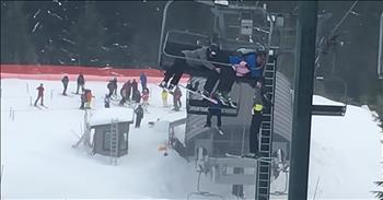 One young boy is thanking a group of strangers after they saved him from falling out of a ski lift chair. It was a terrifying sight when this woman saw someone dangling from a chair lift at the Grouse Mountain ski resort in North Vancouver, British Columbia. 

A boy was riding up to the top of the mountain with his dad, when he slipped underneath the rail. His dad quickly grabbed onto him and held on as the boy hung from the 20-foot-high ski lift. Carolina Prada Akoglu spotted the incident from a distance and started to record. Just watch as a group of teenagers below take notice of the dangerous situation and decide to take action. They use a nearby piece of netting and stretch it out underneath the boy. One of the quick-thinking teens even grabs a piece of padding to place underneath the makeshift net. Then, they instruct the frightened child to release his skis. 

Next, with everyone in position, they ask the father to let go of the boy so he can drop below. I think everyone was holding their breath as he free falls to his rescuers. Thankfully, the netting held and the boy was safely on the ground. I’m sure this was a heart-stopping moment for everyone involved but these kind heroes saved the day. God definitely put these teenagers in the right place at the right time. This incident could have turned out completely different if it wasn’t for these unlikely heroes. What an amazing moment all captured on camera. 