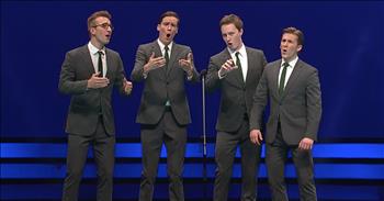 Talented barbershop quartet, Trocadero, perform the classic song ‘Bridge Over Troubled Water.’ 

This iconic song was released in 1969 by the popular duo Simon & Garfunkel. Over the years, countless artists have lent their voices to this tune and it’s truly stood the test of time. It’s combination of difficult notes and poignant lyrics make it a one powerful number.

“When you're weary, feeling small 
When tears are in your eyes, 
I'll dry them all (all) 
I'm on your side, oh, when times get rough 
And friends just can't be found 
Like a bridge over troubled water I will lay me down 
Like a bridge over troubled water I will lay me down”

Today, ‘Bridge Over Troubled Water’ is getting the barbershop treatment and it’s absolutely incredible. The four talented men of Trocadero perform this classic song live at the Grand Garden Arena in Las Vegas, Nevada. 

This performance was part of the 2014 Barbershop Harmony Society International Convention. This is one of those songs that always touch a special place in people’s hearts and when you hear it a cappella, it makes the words so much more impactful. 

“Oh, if you need a friend
I'm sailing right behind
Like a bridge over troubled water
I will ease your mind”

It’s extremely difficult to perform a song without any music, but Trocadero makes it almost seem easy. From the arrangement to the way all four of their voices combine together perfectly, this rendition of ‘Bridge Over Troubled Water’ is one you won’t forget. 