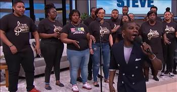 Grammy award-winning gospel artist Kirk Franklin leads an impromptu worship session with the Bowie State Gospel Choir. 

Recently, Kirk was a guest on The Steve Harvey Show. During a commercial break, he spotted a gospel choir in the audience. 

In a completely unplanned moment, he invited the choir down to the stage. That’s when he performed along with the choir and they belted out the famous lyrics to ‘Melodies From Heaven.’

“Melodies from heaven 
Rain down on me, rain down on me
Melodies from heaven
Rain down on me, rain down on me
Take me in your arms and hold me close
Rain down on me, rain down on me”

Kirk Franklin has been a staple in the Christian music scene for decades. Over the years, he gave up gospel hits such as ‘I Smile’ and ‘Looking For You.’ 

Recently, he collaborated with contemporary artist, Tori Kelly, for her first gospel album. Now, Kirk is spreading God’s message everywhere he goes, just like this performance on The Steve Harvey Show. 

He immediately has the crowd singing and clapping along. Even host Steve Harvey is singing this gospel favorite. 

The words remind us that God’s love and mercy reign down on us all. Even when we do not deserve it, God continues to remain by our side. Our God is great and He is so perfect in all of His ways. 

Kirk Franklin and the Bowie State Gospel Choir definitely took this audience to church. What do you think of this spontaneous worship?