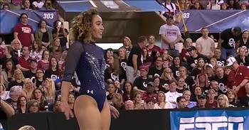 Viral UCLA gymnast Katelyn Ohashi delivers a near perfect routine to end her collegiate career. 

This 21-year-old gymnast made headlines last year when her <a href="https://www.godtube.com/watch/?v=10E2EFNU">Michael Jackson-themed floor routine</a> was shared all over the Internet. 

Since that time, her unique routines have been the talk of the gymnastics circuit. Katelyn combines upbeat music with difficult moves to create the most entertaining floor routines. 

Many of her recent performances have earned perfect 10 scores. Katelyn has also used her new platform to spread the message of positivity and body confidence. 

Originally, this young talent had plans to compete at the Olympic level, but injuries to her shoulder and back, which eventually required surgery, forced her to step back. Katelyn’s course changed and she enrolled in college at UCLA and joined the Bruins gymnastics team. 

Today, she is ending her collegiate career on a high note with another stunning floor routine at the NCAA Championships in Fort Worth, Texas. 

With each move, I am more and more in awe of her talent and how she can pull of these seemingly impossible moves. Just when I think it can't get any better, Katelyn does something else, like a split drop, to leave us with our jaws on the floor. 

Katelyn earned a near-perfect score of 9.950. This talented young woman has certainly made an impression as a college athlete. 

Not only is she an amazing gymnast but she has also inspired countless girls around the world to follow their dreams with confidence. What a great role model for the younger generation!