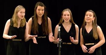 Best Sellers, the all-female barbershop quartet, cover the famous Frank Sinatra song ‘Come Fly With Me.’ 

It’s extremely difficult to perform a song without any musical backing, but these talented ladies pull off every note with ease.  

“Once I get you up there
Where the air is rarefied
We'll just glide
Starry-eyed
Once I get you up there
I'll be holding you so near
You might hear
All the angels cheer because we're together”

Frank Sinatra continues to be one of the most recognized jazz musician names in the entire world. The popular blue-eyed crooner grabbed hearts in America and later internationally through both a singing career and fame in Hollywood. 

Over the years, many artists have covered the songs that Frank made famous. But because his fans are fiercely loyal, so it’s always a risky choice for a performer. The ensemble of Best Sellers had no problem belting out the iconic lyrics of ‘Come Fly Me With Me’ during a performance at the 2019 Barbershop Harmony Society Midwinter Convention in Nashville.

“Weather-wise, it's such a lovely day
Just say those words and we'll feed those birds
Down to Acapulco Bay
It is perfect for a flying honeymoon, they say
Come on fly with me, we'll fly, we'll fly away, we'll fly”

These four women are beyond talented and they selected the perfect arrangement to complement their incredible vocals. This was definitely a unique rendition of the popular Frank Sinatra song and they knocked it out of the park. 

Who else wants to hear more from this barbershop quartet?