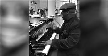 Talented jazz singer Donald Canwood performs an upbeat rendition of ‘All Of Me’ on the piano. 

 It was truly a sight to behold when this man sat down at a piano and started to play this classic song. ‘All Of Me’ was originally recorded in 1931. It was written by Gerald Marks and Seymour Simons and is still a popular jazz standard. 

“All of me
Why not take all of me
Can't you see
I'm no good without you”

When the track was first released, it quickly shot to the top of the charts. Over the years, many artists have covered the classic song, including Billie Holiday and Louis Armstrong. But one of the most notable performances comes from Frank Sinatra in 1948. 

Today, Donald is putting his own unique spin on this iconic jazz tune and it’s absolutely stunning. Just listen as he belts out the lyrics while simultaneously playing the piano and keeping beat with a drum. 

“All of me
Come on get all of me
Can't you see
I'm just a mess without you”

Donald is truly a talented jazz musician. He never misses a note as he uses one hand to hit the keys on the piano. It’s no wonder that this performance went viral online. In fact, Donald’s ‘All Of Me’ cover has been viewed over 13 million times across social media and that number is still climbing.

I’m so glad that this artist is getting the recognition that he truly deserves. Who else is hoping to hear more from this multi-talent musician?