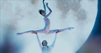 In this stunning audition from World’s Got Talent, one couple performs an incredible acrobatic ballet routine that brings the judges to tears.
 
At the beginning of the video, the dancers can be seen on an elaborately decorated stage, made to look like a beautiful lake underneath a humongous full moon. The dancers then run toward the giant moon and embrace under it. The scene is magical, right from the beginning.
 
The song that the two are dancing to is “Never Enough,” sung by Loren Allred. The song was also used in the soundtrack of The Greatest Showman. This inspirational number was a great backdrop for the breathtaking talent that was performing on the stage.
 
What was phenomenal about the act was not that the ballerina was incredibly graceful or had such beautiful movements, it was that she did a majority of her pointe work on top of her partner! Her performance included dancing in pointe shoes while doing stunning arabesques and turns on her partner’s shoulders, even on his head! Something that is very challenging on solid ground, and near impossible on a non-flat surface like another person’s body.
 
“First of all, standing on your toes, as a ballerina, is hard enough. Standing on a person, is almost impossible,” one of the judges shared with the dancers after their performance. “You picked the perfect song; you picked the perfect stage. This is World’s Got Talent and you have the talent of the world on your shoulders. It was amazing.”
 
All during the performance, the emotion that was displayed by the dancers could really be felt by the audience. They gave it their all and it showed! But the best emotion that was captured was the pure joy on their faces after one of the judges pressed the golden buzzer for them. What a beautiful celebration of such awe-inspiring talent!

