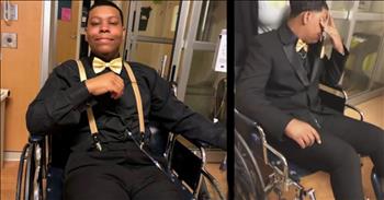 High school classmates help organize a senior dance for a sick classmate battling cancer. 

19-year-old Ilijah Barron is a senior at Liverpool High School in upstate New York. Two years ago, he was a normal student and even played on the varsity football time. But all of that changed when Ilijah started to notice a pain in his legs. 

After multiple tests, doctors found a tumor in the young man’s leg. Ilijah was diagnosed with a bone cancer called osteosarcoma. His entire life changed. Before his diagnosis, Ilijah was planning on going to the annual senior prom. 

Unfortunately, he found himself in the hospital two days before the ball. That’s when his mother came up with the idea to bring the dance to her son. Along with a group of classmates and hospital workers, Ilijah’s mother transformed the 11th floor of the Upstate Golisano Children’s Hospital into a beautiful dance. 

There was music, a photo booth and even a catered dinner. The students donned their tuxes and gowns to help Ilijah celebrate his senior prom in an amazing way. The incredible surprise touched this young man and even brought on a few tears. 

Shortly after the hospital prom, Ilijah stood up and walked across the stage to receive his high school diploma. This inspiring young man isn’t letting his cancer keep him down and it’s such an incredible moment to witness. 

It’s such a blessing to know that Illijah has an amazing support system behind him. We will continue to pray for Ilijah and his entire family as they face this battle. 