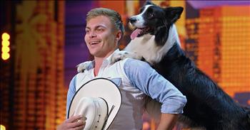 Lukas and his dog Falco stun the audience with their impressive ‘Footloose’ routine on America’s Got Talent. 

As a kid, Lukas never dreamed he’d be working and training a dog. “When I was a child, I was afraid of dogs. They terrified me and I know never ever will I accept a dog into our family. When I was fourteen, my worst nightmare became a reality. My family told me that we would get a dog.” 

His parents brought home Falco as a puppy and Lukas couldn’t resist this adorable little guy. “At first, I didn’t want to be his friend. But eventually, I just looked at his eyes and he was the first dog that won me over.” 

From that point on, the duo were inseparable. Lukas and Falco trained every single day and learned all kinds of tricks and skills. 

For the past nine years, these two have competed all over the world and now they are auditioning for America’s Got Talent. 22-year-old Lukas may be young, but he knows that the rigors of competing are growing tiresome for Falco as he ages. 

After AGT, Falco will be retiring. But Lukas is determined to go out with a bang. Just watch as this duo performs an intricate agility routine set to the tune of ‘Footloose.’ 

At the beginning, Falco even dons a cowboy hat. After the performance, all of the judges were in awe of the talent and skill displayed. Simon Cowell is open about his love for dogs and their trainers. 

He said, “He has amazing personality, but also importantly, so do you.” Howie Mandel described the routine as “Boot-scootin’-doggie.” The pair easily earned four ‘yes’ votes and they will continue on in the competition. 