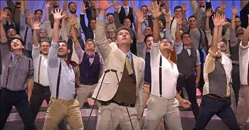 The talented ensemble of the Westminster Chorus performs an incredible barbershop-style medley of songs from The Greatest Showman. 

The film was released in 2017 and starred Hugh Jackman and Michelle Williams. It told the story behind P.T. Barnum and how this showman created the Barnum & Bailey Circus. The music featured in the film because an instant classic. 

Today, the Westminster Chorus is singing and dancing to two of the popular songs, ‘Come Alive’ and ‘Now On.’

“From now on
These eyes will not be blinded by the lights
From now on
What's waited till tomorrow starts tonight
Tonight
Let this promise in me start
Like an anthem in my heart
From now on
From now on”

Members of the Westminster Chorus truly come alive as they dance all across the stage to this show tune medley. This upbeat performance made an impression at the Barbershop Harmony Society's 2019 International Convention in Salt Lake City, Utah. Just listen as they belt out these powerful lyrics from The Greatest Showman.

“Come alive, come alive
Go and ride your light
Let it burn so bright
Reaching up
To the sky
And it's open wide
You're electrified”

There’s no doubt that these men have a gift for performing. And the passion and joy on their faces during this medley is apparent. 

Even though this type of performance takes a lot of time and practice, Westminster Chorus pulled it off flawlessly. I hope we can look forward to more barbershop medleys like this in the future. 
