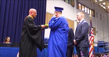 A young man with autism received a heartwarming gesture from his fellow classmates at their recent graduation ceremony. 

21-year-old Jack Higgins has severe autism. Loud noises, that may not bother others, greatly affect Jack. 

When it came time for his high school graduation, his parents wanted Jack to walk across the stage but they feared that the cheers and applause may be too much for Jack to handle. There would be nearly 3000 people in attendance and there was no way to shield Jack from the noise. 

Jack’s mother explained to Today, “He has a lot of sensory issues, noise being one of them. It almost seems as if it hurts.” That’s when the parents went to the principal at Camel High School and told them their desire to watch their son celebrate his achievements. 

Principal Lou Riolo and a few other staff members came up with the plan to hold a silent graduation. Before Jack’s named would be announced, Principal Riolo would address the crowd and explain the situation. 

As showcased in the moving video, the entire arena was silent as Jack walked across the stage and received his diploma. It was truly a heartwarming moment for everyone in attendance. 

Principal Riolo was not surprised by the reaction. He said, “I know this community. People will step up. You got to give them a chance to step up.” It’s such a blessing to see so many people come together to give this young man the moment to celebrate his hard work. 