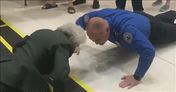 This 84-year-old Army nurse proved that age is just a number as she completed 10 pushups in a challenge at the airport. 

A lot of people think that when you reach a certain age, you are unable to participate in physical activities or truly energy life. Veteran Lt. Col. Maggie DeSanti served as a nurse during the Vietnam War. 

Recently, she was at the airport in Phoenix, Arizona for a flight to Washington D.C. through the Honor Flight organization. This non-profit helps veterans fly to the Capitol to visit the monuments. 

Maggie came decked out in her Army uniform and ready to prove that she was still fit for serve. While going through security, she challenged the TSA agent to a pushup challenge. The younger gentlemen accepted and the two got down on the floor and started to push out reps. 

Everyone was in awe when Maggie had no problem completing ten pushups.  This is just another example of why age really is just a state of mind. 

This 84-year-old is living proof that if we keep things moving and take care of our bodies, we too can be moving easily long after we reach ‘over the hill’ status. She is such an inspiration to everyone watching and definitely put a big smile on my face! 

We are so thankful for the brave men and women, like Maggie, who served and continue to serve our country. When I am this age, I hope that I have half as much energy as this incredible veteran! 

Who else agrees?