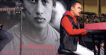 America’s Got Talent winner Kodi Lee performs a beautiful musical tribute to TobyMac’s late son, Truett Foster. 

On October 23, 2019, the 21-year-old son of Christian superstar TobyMac passed away. Truett was an aspiring artist and had already released songs on his own along with collaborations with his father. His death came as a surprise to all and when the news broke, the world’s heart broke. 

AGT alumni Kodi Lee was set to perform at Liberty University’s convocation when they received the sad news. TobyMac is a graduate of Liberty and has performed at convocation numerous times. 

We learned that at his last performance, he shared a special song that Truett was working on. Liberty leaders decided to play the song for Kodi Lee and it led to a beautiful introduction into the Christian song ‘I Can Only Imagine.’

“I can only imagine when that day comes
When I find myself standing in the Son
I can only imagine when all I would do is forever
Forever worship You
I can only imagine
I can only imagine”

It was truly an emotional moment as Kodi Lee belted out these beautiful words. Our hearts ache for TobyMac and his family as they walk through this difficult path but we rest easier knowing that Truett in now safe in the arms of the Lord. 

Revelation 21:4-5 “4 He will wipe every tear from their eyes. There will be no more death’ or mourning or crying or pain, for the old order of things has passed away.” 5 He who was seated on the throne said, “I am making everything new!” Then he said, “Write this down, for these words are trustworthy and true.”
