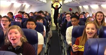 On a plane from Chicago to New York, a talented high school choir gives an in-flight concert and serenades passengers on the plane.
 
The choir is from Plainfield North, a suburb of Chicago, and they are heading to New York to sing at Carnegie Hall. After meeting the choir, one of the flight attendants on the plane asked the students if they would like to sing a few songs acapella in the air. The students and choir director said that they would love to, and after the drink service, their performance started.
 
There were about 80 students on the plane. The music director stood in the middle of the aisle, so they were all able to see her while she was conducting them. When all their voices came together, it was quite a heavenly sound!
 
The second song that the students sang was ‘Can’t Help Falling In Love With You.’ This popular hit was originally recorded by Elvis Presley for his album Blue Hawaii in 1961.
 
“Wise men say only fools rush in
But I can't help falling in love with you
Shall I stay?
Would it be a sin
If I can't help falling in love with you?”
 
While the flight attendant is walking up and down the aisle filming the students, you can hear all the different harmonies the students are singing. It is a lovely and full sound, and something very special to see happen on an airplane. It’s not every day that passengers are treated to a concert in the sky!
 
The students in this high school choir are a dedicated bunch, and their hard work is being recognized by being asked to sing at such a prestigious place. I hope that their voices blessed those passengers on the plane and that they continue to brighten up people’s day with their music.
