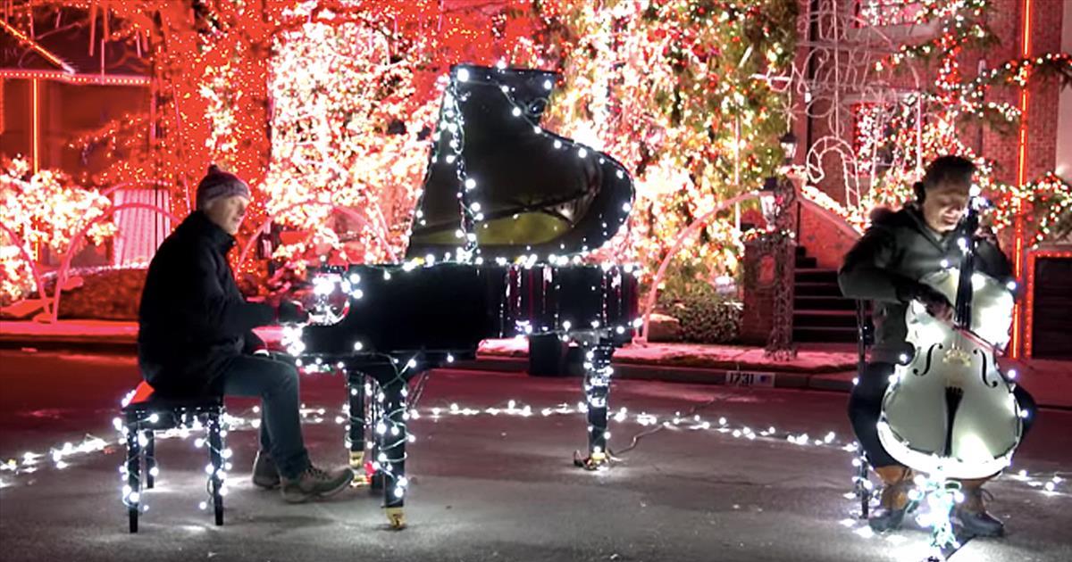 The Piano Guys Perform 'Let It Snow' Medley Synced To Christmas Lights