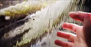 An incredible optical illusion waterfall is going viral and it’s absolutely mesmerizing. 

Everyone is always fascinated with optical illusions. From 3D art or the infamous dress that sparked a global debate, the world takes an interest in the mind-boggles. 

Today, one man is showing off his impressive illusion that was a complete accident. In the video, we see a sheet of water that almost looks like a long piece of ice. It appears to be completely solid, but you can hear the gushing of running water in the background. That’s when Jayden Oqvist places his hand underneath to show that this is in fact cascading, fluid water. 

The video description states that Jayden had just finished installing a water feature in the house in Denver, Colorado. When he went to test it out, he noticed the incredible optical illusion that appeared. 

He decided to film the water and even put his hand into the fountain to demonstrate the stunning water flow. And now, Jayden has this fixture in his home to marvel at for years to come. 

I have a feeling that this is going to be a big talking point when people come over to visit. This is definitely one of those videos that you have to watch a few times to really believe. 

What did you think of this water illusion? I love watching videos like this and now I know why so many people are fascinated by all of the illusions. What about you? What is your favorite optical illusion?