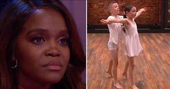 Talented dancing duo Lily and Joseph perform an emotional, contemporary routine on The Greatest Dancer. 

It’s hard to believe that these pint-sized dancers have only been working together for three months. But after seeing another young dance couple on the series last season, they decided to try out themselves on The Greatest Dancer. 

This British show follows dancers of all ages and genres as they compete for prize money and the chance to appear on Strictly Come Dancing. At first, the dancer is hidden behind a wall. As they start to perform, the audience is given the chance to vote on the audition. If more than 75 percent of the audience likes the dancer, the mirrored-wall will open and the dancer moves on to the next round. 

Before the doors even opened, the audience was cheering so loudly to this duo as they danced to ‘Rise Up’ from Andra Day. 

The emotional routine even left judge Cheryl in tears. You can see her turn from the camera to wipe away the tears running down her face. There’s no doubt that Lily and Joseph have a natural talent for dancing and, today, the world was able to see their incredible gift. 

They easily moved on to the next round and they were actually the first act to be chosen as part of Team Cheryl. I have a feeling that we haven’t seen the last from this tween duo. 

What did you think of this contemporary dance routine on The Greatest Dancer?