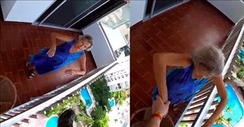 In this adrenaline pumping video, one helpful grandma saves a base jumper who she found dangling from her balcony.
 
That fearless base jumper was Kody Kosloski from Michigan. While he was visiting Acapulco, Mexico, on vacation, he went base jumping off the side of a high-rise apartment building that was overlooking the beautiful beach and ocean.
 
“3,2,1…see ya,” Kody says as he jumps off the building. But what happens next to this daredevil is frightening and unexpected. He ends up crashing into the side of the high-rise building and is left dangling helplessly. He can be seen in the video grasping onto a thin strap for dear life before a sweet, little granny comes to the rescue. God really had her in the right place at the right time!
 
“I see you,” says the grandma as she reaches her hand out to Kody. I’m sure she was a welcome sight to him as he was dangling there, not knowing if he was going to make it out of this alive.
 
The grandma grabs him by the hand and helps him to safety onto her balcony. What a relief! Kody yells “I’m ok” up to the other base jumpers that were on the top of the roof with him. You can hear them cheering from above once they realize that he is now safe and sound.
 
Once Kody gets settled onto the balcony, the grandma asks him if he would like a glass of water. How kind of her!
 
“That lady was a sweetheart,” Kody says during an interview. “Very helpful, kind, and nice. I’m sorry for scaring her!”
 
Because of her kindness and quick thinking, this grandma helped save this adrenaline seeker from what could have been a very deadly fall. Kody is sure to be eternally grateful for this angelic, little grandma!
