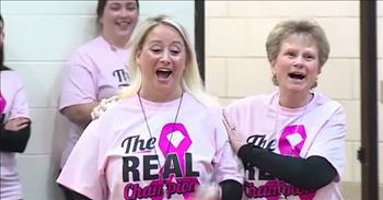 In this heartwarming video, a school surprises a sick teacher who has cancer with a ‘fight song’ serenade.
 
Emily Marshall is a first-grade teacher at Central Elementary School in Moore, Oklahoma. She has been a teacher there for 21 years and loves the students and staff very much. Recently, Mrs. Marshall was diagnosed with breast cancer for the eighth time. Her students and the other teachers at Central Elementary wanted to put on a surprise for her to show her how much she means to them.
 
As Emily walked through the door of the gymnasium, the whole student body screamed “We love you Mrs. Marshall!” She was in shock and put her hands to her face right after the initial surprise.
 
During the surprise assembly, Mrs. Marshall had her husband, Danny, and their three children, Noah, Samantha, and Bryce, right beside her.
 
Zachary Snyder, the music teacher at the school, taught the first graders the song ‘Fight Song’ by Rachel Platten to help encourage Mrs. Marshall.
 
“Like a small boat
On the ocean
Sending big waves
Into motion
Like how a single word
Can make a heart open
I might only have one match
But I can make an explosion
 
This is my fight song
Take back my life song
Prove I'm alright song
My power's turned on
Starting right now I'll be strong
I'll play my fight song
And I don't really care if nobody else believes
'Cause I've still got a lot of fight left in me”
 
“We love her. We care about her,” says Mr. Snyder. “We want her to know that she is not fighting this battle alone.”
 
As Mrs. Marshall watches the first graders sing and dance, she wipes away tears from her eyes. She is so moved by their compassion.
 
“I thank you guys all for supporting me through this,” Mrs. Marshall says. “I love all of you. Thank you.”
