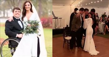 In this heartwarming video, friends help a paralyzed groom stand up and dance with his bride on their wedding day.
 
Ten years ago, Chance Veazy was struck by a car. This terrible accident led to him being paralyzed from the waist down. But with a little help from his best friends, Chance was determined to dance with his beautiful bride, Molly, at their wedding reception.
 
In order to make Chance’s dream come true, his friends ended up strapping their legs to his for support. Then they pulled him all the way up and carried his body weight while Chase was able to sway with Molly on the dance floor. What an incredible moment made possible by some wonderful friends!
 
For Chance and Molly’s first dance song, they chose “Because You Loved Me” by Celine Dion.
 
“You were my strength when I was weak
You were my voice when I couldn't speak
You were my eyes when I couldn't see
You saw the best there was in me
Lifted me up when I couldn't reach
You gave me faith 'cause you believed
I'm everything I am
Because you loved me”
 
“It was unreal. It was more than you could ever expect,” says Chance when thinking back to his first dance with his wife. “It just gave me a sense of fulfillment from being a man and standing tall and actually having her head be on my chest.”
 
Molly thinks back on that wonderful dance as well and how special that moment was for the two of them. “I don’t know a better word for it than just magical,” she says.
 
How amazing it is that Chase’s friends were able to make this beautiful and touching moment happen for the newlyweds! Friendships like these are ones to cherish and always thank God for.
