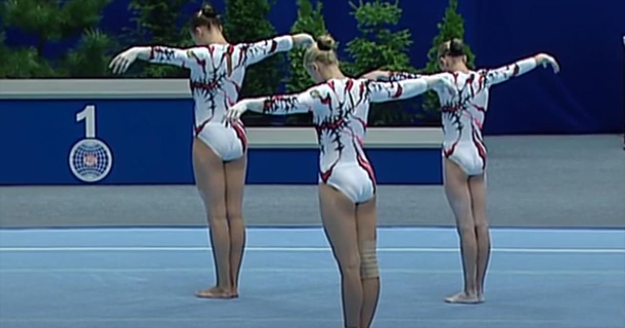 3 Acrobatic Gymnasts Perform Synchronized Routine And Now It's Gone Viral