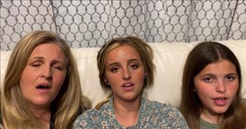 In this lovely video, two sisters and their mother sing an a cappella rendition of ‘The Star-Spangled Banner’ and ‘Battle Hymn of The Republic.’
 
“O say can you see, by the dawn’s early light,
What so proudly we hail’d at the twilight’s last gleaming,
Whose broad stripes and bright stars through the perilous fight
O’er the ramparts we watch’d were so gallantly streaming?”
 
The singer in the middle is Evie Clair. She starts off singing a cappella in the video and then her mother and sister join in. They all have such wonderful voices, and their harmonies are beautiful.
 
After singing this patriotic song, the trio starts to sing ‘Battle Hymn of The Republic.’
 
“Mine eyes have seen the glory of the coming of the Lord
He is trampling out the vintage where the grapes of wrath are stored
He hath loosed the fateful lightening of His terrible swift sword
His truth is marching on”
 
What a great video featuring these three wonderful voices!
 
“It is always a real treat getting to listen to you sing,” writes one person on YouTube. “When your mom and sister joined in, it gave me chills! I love the way you harmonize together. It is so beautiful!”
 
“Absolutely stunning and with gorgeous harmonies ladies. It's plain to see where Evie's talents originated. Mom is great. And we know her sister’s talented as well. Bravo ladies.”
 
Evie Clair was able to share her singing talents with the world when she was a finalist on America’s Got Talent. Her album Okay Day hit the top 50 on the iTunes pop chart just after her original song ‘For You’ was featured in a movie soundtrack. Later, Delta Airlines used her single ‘Auld Lang Syne’ in one of their holiday commercials.
 
Evie has such beautiful tone and pitch, and it is great to see her using her talent, alongside her family members, to bring smiles to others.
