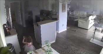 One adorable 4-year-old girl saves the day after seeing her family’s air fryer burst into flames and alerting her dad about the problem.
 
As soon as the little girl comes onto the scene and sees the flames, she says, “Fire! Oh no, Daddy's gonna kill me," as if it were her fault. How funny!
 
The little girl’s name is Amelia, and right after she discovers the fire, she swiftly runs away to find her daddy who was brushing his teeth in the bathroom. And as if on cue, a song from the soundtrack to the movie Frozen starts to play as Amelia runs away.
 
“She said ‘Daddy, you gotta come see this!’ And she’s doing this with her hands,” said Daniel Jermyn, Amelia’s father, as he waves his hands in the air.
 
In the video, Daniel rushes to the scene of the fire and hurries to get the fire extinguisher. He didn’t end up finding it, so he panics and picks up the flaming air fryer with his bare hands!
 
“I was trying not to hit the dogs, and there was plastic dripping,” said Daniel. “He burnt his feet,” shared Amelia.
 
As he rushes out the back door with the burning air fryer, Daniel then tosses it into their pool to extinguish the flames. What a close call! And if it wasn’t for little Amelia, the family could have lost a lot more than just their air fryer.
 
“When you’re done using your air fryer, you always want to unplug it,” shares Nicole Papantoniou, the Deputy Director of the Good Housekeeping Institute. “And it’s the same thing you want to do with other appliances that have heating elements in them like your toaster or toaster oven.” She also says that you should always clean your air fryer after using it. “Grease accumulates on the bottom and that could definitely start a fire.”
