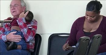 When a mother has a lot going on but is trying to care for her child, it can be an overwhelming task. In this video, a grandfather holds a stranger’s sleeping baby in a waiting room, and it’ll warm your heart!

We see such compassion and kindness by this man for this baby in a photo that was taken by someone else in the waiting room. While trying to fill out paperwork, a mother was struggling to hold her baby and get the paperwork done. An amazing man offered to help her. The mom says that she felt good especially when they began talking with one another. She explains that it felt right. 

The woman who took the photo said it was as if he was holding one of his own grandchildren. She says it was a touching sight and something that she had never seen before in the office. The mother explains how in the midst of our world of bad news, “it felt good to see something positive for a change.” 

This video inspires us to not only be on the lookout for ourselves but also the interests of others. As Christians, we are called to love like Jesus. Whether it is holding a sleeping baby or reaching out to a stranger we encounter, may this video challenge us to keep our eyes out for others in need. Had this man ignored the mom and gone about his day, he would have missed an incredible opportunity to help her. We do not want to sit by and miss out on showing the love of Christ with the world around us.

“Do nothing out of selfish ambition or empty pride, but in humility consider others more important than yourselves. Each of you should look not only to your own interests, but also to the interests of others.” <a href="https://www.godtube.com/bible/philippians/2-3">Philippians 2:3-4</a>
