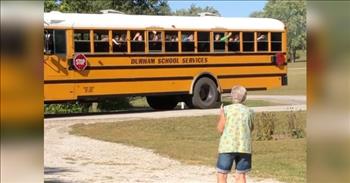 Watch this entire bus of elementary school kids cheer for a grandma every day as it passes by — it’s the small acts of kindness that really turn someone’s day around!

Sometimes life can get lonely when you live alone. So it’s always nice when others spend time talking with you or even just saying hello when passing by. This grandma gets a busload of greetings almost every day — literally.

Retired teacher, Sandy Reichart, shared the heartwarming clip on her Instagram. She wrote, “Up at my mom’s again today. Every day when the elementary bus goes by her house, this is what happens. This makes my mom’s day.”

The video of the kids making her mom’s day makes MY day! And she goes outside just to wave to all the kids that she doesn’t know beyond their daily hello? ADORABLE. It obviously makes everyone involved so happy. Even the bus driver participates by honking and slowing down as they pass by!

You can see the sweet lady walking down her driveway waving to the bus before it even turns onto her street. Then, one by one, kids pop up in the window and start waving and yelling hi. Some of the kids even open their windows just for this purpose. I’m not crying. You’re crying.

We can all learn something from everyone in this video. All it takes to be kind is a few seconds. Say hello and smile. Give someone a compliment. Offer a hand grabbing something off the top shelf. Spread the Lord’s love through His word AND kindness.

There will NEVER be too much kindness in the world. Now go make somebody’s day! I know I will!

And be you kind one to another, tenderhearted, forgiving one another, even as God for Christ's sake has forgiven you. <a href="http://godtube.com/bible/ephesians/4-32">Ephesians 4:32</a>
