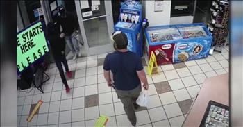 This footage from a surveillance camera is absolutely, incredibly jaw-dropping! 

James Kilcer, a Marine, single-handedly disarms a robber at a gas station. Lives were saved, and a robbery was halted because one man was willing to lay down his life. 

It was late evening in Yuma, Arizona when James stopped at a gas station to pick up a few items before going home. As he was chatting with the gas station clerk, three young men entered the store with masks on and one of them had a gun. These young men were expecting an easy robbery to go smoothly where they would leave with money in hand. But they weren’t counting on God to place James at the place at the right time. 

In a matter of seconds, James single-handedly grabbed the gun that was pointed straight at the clerk. He acted in less than three seconds and botched the robbery. 

He didn’t use brute strength either! He assessed the situation and noted that only one of the three young men had a gun. He also noticed the robber was looking at the clerk and wasn’t expecting James to act out or move. 

James then reached out and grabbed the gun. He effectively knocked these three robbers off of their game with the element of surprise. James then apprehended one of the robbers until law enforcement arrived on the scene. 

When he was questioned about the situation, James said, he wouldn’t hesitate to risk his life again. He added, "The Marine Corps taught me not to [mess] around." 

This video is going viral, and it’s not surprising why. It deserves to be shared. His incredible act of bravery is refreshing, inspiring, and reminds us all to stand up for justice while we trust in God. Those who have seen the eight-second surveillance video have commented, “He protected our country, you think he can't protect a store? GOD BLESS YOU SIR.” Another viewer said, “That dude attacked him faster than a snake striking its prey!” 

Thank God for men like James. His courageous act reminds us that to be a man of God is to stand up and be counted on when there is danger or other evil. James knew he could trust God for the outcome and this is what makes him a strong, courageous soldier. 

May we all rely and trust God’s hand to protect us in any and every situation. Bless this man for his willingness to stand up and protect!

“Praise be to the LORD my Rock, who trains my hands for war, my fingers for battle. He is my loving God and my fortress, my stronghold and my deliverer, my shield, in whom I take refuge, who subdues peoples under me.” <a href="https://www.godtube.com/bible/psalms/144-1">Psalms 144:1-2</a>

