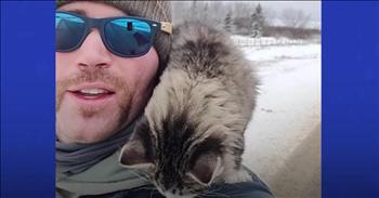 In this epic viral video, watch a young man in a heroic act. A hiker saves a freezing kitten stranded after a snow storm.

In the clip, we see a precious gray and white kitten meowing. The hiker shares that he was about 10 kilometers in and heard the cat. He asks the cat what her name is and tells her that she is cute. This hiker does a 60-kilometer hike to help raise money for “Movember.” This fundraiser provides money for cancer, mental health, and suicide prevention.

The hiker shares that his friend was diagnosed with colon cancer and his grandpa passed away from cancer recently. After checking with various farms, the hiker finds the family who lost the cat. 

The family has two daughters and one son. One of the daughters was so upset when the other cat never returned home that the parents purchased a new kitten. Max, the hiker, was given the kitten that he rescued. Max did a poll and Hytch is the name for his kitten. 

This story of selflessness and rescue reminds us of how just like this kitten was stranded in the snow, we were once stranded in our sin. Jesus came to us and rescued us from eternal death. As we see the great love that the hiker Max has for this cat, it can remind us of the abundant sacrificial love that our God has for us as well.

“But the Lord stood at my side and gave me strength, so that through me the message might be fully proclaimed and all the Gentiles might hear it. And I was delivered from the lion’s mouth. The Lord will rescue me from every evil attack and will bring me safely to his heavenly kingdom. To him be glory for ever and ever. Amen.” <a href="https://www.godtube.com/bible/2-timothy/4-17">2 Timothy 4:17-18</a>
