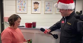 Eastern Idaho’s very own Secret Santa surprises one daycare worker who walks to work every day, and, in the process, he kicks off her holiday in a wonderful way! 

Idaho is known as “the Gem State,” and they have definitely got one among them! An anonymous gentleman, referred to as “Secret Santa,” is on a mission to gift $1 million to deserving folks in his community. And, he has sought the help of the East Idaho News to carry out his gift-giving assignments. How cool is that!

Here we see Nate Eaton as he visits one very special lady at the daycare where she works in Rexburg. However, Nate first takes a few minutes to explain why Jaime has been selected to be one of Secret Santa’s recipients. 

Jaime has been described as “kind” and “sweet,” and she is very dedicated to her work teaching and caring for the children in her charge. Jaime has a wonderful singing voice, and she’s a graduate of BYU-Idaho. But, Jaime faces considerable challenges. 

Jaime has health concerns, which prevent her from driving. So, she walks each day from her apartment to her community’s Walmart shuttle, takes the shuttle to work, and reverses the process at the end of each day. Idaho weather can get pretty nasty, but Jaime walks through ice and snow nonetheless. And, while Jaime loves to sing, she also has partial hearing loss. 

After sharing a bit about Jaime, Nate goes into Jaime’s work to meet her and make her day! It takes just a few seconds to see that Nate’s description of Jaime is clearly true. She does seem very kind and sweet indeed!

Nate gives Jaime three gifts, and she appears more touched by each one. The first is $1,000 to spend on groceries, which can be ordered and delivered to her home. The second is $1,000 to use at PetSmart. This gift is primarily for Emmett, Jaime’s service dog, and roommate. That’s a lot of dog food! Emmett may even get some treats or toys in his stocking! Finally, Jaime is given $1,000 to use with Uber’s ride service. Can you imagine how much nicer winter in Rexburg will be for Jaime this year!

Jaime has the most unassuming and soft-spoken manner—a beautiful lady inside and out! If Secret Santa is an East Idaho gem, then it certainly seems he found a treasure in Jaime!  

“So when you give to the needy, do not announce it with trumpets, as the hypocrites do in the synagogues and on the streets, to be honored by others. Truly I tell you, they have received their reward in full.” <a href="https://www.godtube.com/bible/matthew/6-2">Matthew 6:2</a>
