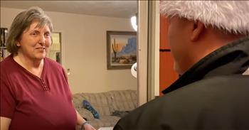 In an amazing sacrificial gift, an anonymous secret Santa blesses a woman who was injured while serving others at church. Check out this video that you will not want to miss.

Three news anchors share that a secret Santa has donated one million dollars to be given to those deserving in Idaho. They share that they are outside of Arlene’s house. The newscasters tell us in a note that Arlene was described as an earthly angel. She has taken care of many children in the church as if they were her own. 

He goes on to say that recently Arlene was checking on the church to make sure it was locked at night and fell in the parking lot. When she was aware again, she went to her home across the road and called her brother. When she fell, her hands were in her pockets and so she broke her nose and other facial bones. 

She went to the hospital, but that did not stop her from opening her house to a family of four in need of a place to stay. The letter describes how hospitable Arlene is to the community. 

East Idaho News goes up to Arlene’s door and she opens the door surprised. She explains her fall and she looks amazing considering the injury. Arlene shares about the sweet family staying with her while they look for a house. 

The newscasters give her a gift and she opens it and realizes that it is $10,000. She is so amazed and grateful. They encourage her to do whatever she wants to get her shower fixed. The newscaster gives her another check for $10,000. She is in shock and thanks whoever is giving the money. 

“Each of you should give what you have decided in your heart to give, not reluctantly or under compulsion, for God loves a cheerful giver.” <a href="https://www.godtube.com/bible/2-corinthians/9-7">2 Corinthians 9:7</a>
