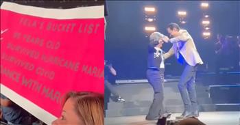 <p>One devoted granddaughter is moved to tears as she witnesses her 95-year-old grandmother fulfill her bucket list by dancing with Singer Marc Anthony!</p>

<p>Watch this sweet video as the salsa star makes dreams come true during his <a href="https://www.miamiherald.com/entertainment/article255899806.html" target="_blank">Opus Tour</a> concert in Orlando, Florida. You may take another look at your life goals!</p>

<p>Marc Anthony spots a large red poster to the right of the stage. The sign lists a few items already accomplished by Felicia (&ldquo;Fela&rdquo;) Rodr&iacute;guez Gonz&aacute;lez and one thing that she&rsquo;d yet like to experience while here on earth.</p>

<p>Marc Anthony reads the poster to the cheering crowd. Fela has reached the impressive age of 95. She survived Hurricane Maria, which hit her home in Puerto Rico in 2017, and she beat COVID! But, she has not danced with Marc Anthony, and that&rsquo;s the goal for the evening.</p>

<p>Fela&rsquo;s granddaughter <a href="https://today.in-24.com/News/576770.html" target="_blank">Linda Cristina Santiago</a> created the call to action and accompanied Fela for the evening. She is clearly as excited as Fela when Marc Anthony reaches out to them and then invites Fela to join him. Next, we see Fela onstage. While she might have needed a bit of help getting there, she is in great shape. Her 5 children and 50+ grands and greats have probably kept her moving! Not only is she fit, she has got rhythm.</p>

<p>Marc Anthony offers her his arm, she grabs onto him, and they saunter toward the audience. Once in position, they salsa for a few moments, and the handsome star gives her a twirl. He embraces Fela, giving her an amazing hug and a kiss on the cheek! It really is a beautiful moment!</p>

<p>Marc Anthony&rsquo;s fan base already appreciates his voice and dance moves, but it&rsquo;s likely that the talented and good-looking artist won many new fans that evening with his genuine act of kindness. And, Fela may need to start a new list, because this joyful woman looks like she&rsquo;s got lots of days ahead. Robert Duvall does a mean tango!</p>

<p>&ldquo;The Lord detests those whose hearts are perverse, but he delights in those whose ways are blameless.&rdquo; <a href="https://www.godtube.com/bible/proverbs/11-20" target="_blank">Proverbs 11-20</a></p>

